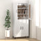 vidaXL - Dressoir - 69,5x34x90 - cm - bewerkt - hout - hoogglans - wit