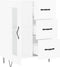 vidaXL - Dressoir - 69,5x34x90 - cm - bewerkt - hout - hoogglans - wit