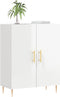 vidaXL - Dressoir - 69,5x34x90 - cm - bewerkt - hout - hoogglans - wit