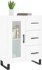 vidaXL - Dressoir - 69,5x34x90 - cm - bewerkt - hout - hoogglans - wit