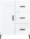 vidaXL - Dressoir - 69,5x34x90 - cm - bewerkt - hout - hoogglans - wit