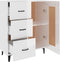 vidaXL - Dressoir - 69,5x34x90 - cm - bewerkt - hout - hoogglans - wit
