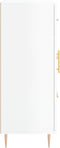 vidaXL - Dressoir - 69,5x34x90 - cm - bewerkt - hout - hoogglans - wit