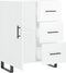 vidaXL - Dressoir - 69,5x34x90 - cm - bewerkt - hout - hoogglans - wit