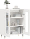 vidaXL - Dressoir - 69,5x34x90 - cm - bewerkt - hout - hoogglans - wit