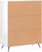 vidaXL - Dressoir - 69,5x34x90 - cm - bewerkt - hout - hoogglans - wit