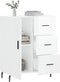 vidaXL - Dressoir - 69,5x34x90 - cm - bewerkt - hout - hoogglans - wit