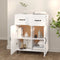 vidaXL - Dressoir - 69,5x34x90 - cm - bewerkt - hout - hoogglans - wit