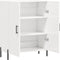 vidaXL - Dressoir - 69,5x34x90 - cm - bewerkt - hout - hoogglans - wit