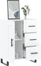 vidaXL - Dressoir - 69,5x34x90 - cm - bewerkt - hout - hoogglans - wit