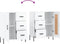 vidaXL - Dressoir - 69,5x34x90 - cm - bewerkt - hout - hoogglans - wit