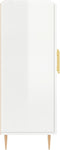 vidaXL - Dressoir - 69,5x34x90 - cm - bewerkt - hout - hoogglans - wit