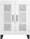 vidaXL - Dressoir - 69,5x34x90 - cm - bewerkt - hout - hoogglans - wit