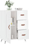 vidaXL - Dressoir - 69,5x34x90 - cm - bewerkt - hout - hoogglans - wit