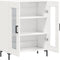 vidaXL - Dressoir - 69,5x34x90 - cm - bewerkt - hout - hoogglans - wit
