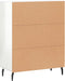 vidaXL - Dressoir - 69,5x34x90 - cm - bewerkt - hout - hoogglans - wit