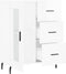 vidaXL - Dressoir - 69,5x34x90 - cm - bewerkt - hout - hoogglans - wit