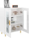 vidaXL - Dressoir - 69,5x34x90 - cm - bewerkt - hout - hoogglans - wit