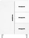 vidaXL - Dressoir - 69,5x34x90 - cm - bewerkt - hout - hoogglans - wit
