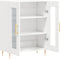 vidaXL - Dressoir - 69,5x34x90 - cm - bewerkt - hout - hoogglans - wit