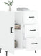 vidaXL - Dressoir - 69,5x34x90 - cm - bewerkt - hout - hoogglans - wit