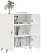 vidaXL - Dressoir - 69,5x34x90 - cm - bewerkt - hout - hoogglans - wit