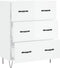 vidaXL - Dressoir - 69,5x34x90 - cm - bewerkt - hout - hoogglans - wit