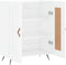vidaXL - Dressoir - 69,5x34x90 - cm - bewerkt - hout - hoogglans - wit