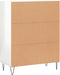 vidaXL - Dressoir - 69,5x34x90 - cm - bewerkt - hout - hoogglans - wit