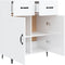 vidaXL - Dressoir - 69,5x34x90 - cm - bewerkt - hout - hoogglans - wit
