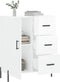 vidaXL - Dressoir - 69,5x34x90 - cm - bewerkt - hout - hoogglans - wit