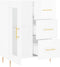 vidaXL - Dressoir - 69,5x34x90 - cm - bewerkt - hout - hoogglans - wit