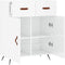 vidaXL - Dressoir - 69,5x34x90 - cm - bewerkt - hout - hoogglans - wit