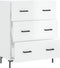 vidaXL - Dressoir - 69,5x34x90 - cm - bewerkt - hout - hoogglans - wit