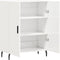 vidaXL - Dressoir - 69,5x34x90 - cm - bewerkt - hout - hoogglans - wit