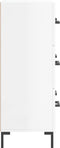 vidaXL - Dressoir - 69,5x34x90 - cm - bewerkt - hout - hoogglans - wit
