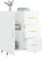vidaXL - Dressoir - 69,5x34x90 - cm - bewerkt - hout - hoogglans - wit