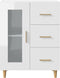vidaXL - Dressoir - 69,5x34x90 - cm - bewerkt - hout - hoogglans - wit