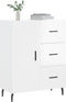 vidaXL - Dressoir - 69,5x34x90 - cm - bewerkt - hout - hoogglans - wit