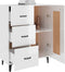 vidaXL - Dressoir - 69,5x34x90 - cm - bewerkt - hout - hoogglans - wit