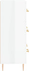vidaXL - Dressoir - 69,5x34x90 - cm - bewerkt - hout - hoogglans - wit