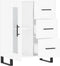 vidaXL - Dressoir - 69,5x34x90 - cm - bewerkt - hout - hoogglans - wit
