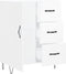 vidaXL - Dressoir - 69,5x34x90 - cm - bewerkt - hout - hoogglans - wit
