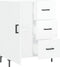 vidaXL - Dressoir - 69,5x34x90 - cm - bewerkt - hout - hoogglans - wit