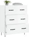 vidaXL - Dressoir - 69,5x34x90 - cm - bewerkt - hout - hoogglans - wit