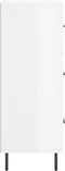 vidaXL - Dressoir - 69,5x34x90 - cm - bewerkt - hout - hoogglans - wit