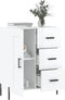 vidaXL - Dressoir - 69,5x34x90 - cm - bewerkt - hout - hoogglans - wit