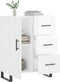 vidaXL - Dressoir - 69,5x34x90 - cm - bewerkt - hout - hoogglans - wit