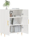 vidaXL - Dressoir - 69,5x34x90 - cm - bewerkt - hout - hoogglans - wit
