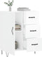 vidaXL - Dressoir - 69,5x34x90 - cm - bewerkt - hout - hoogglans - wit